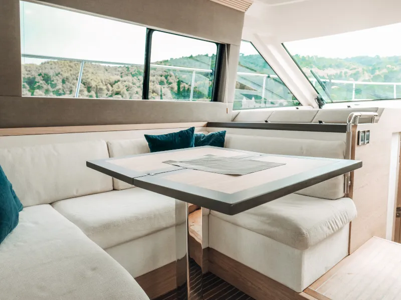 Salon of Blizzard, a Beneteau Monte Carlo 5 motorboat at Seget Donji, Croatia