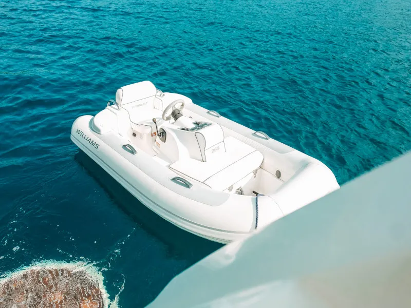 Exterior view of Blizzard, a Beneteau Monte Carlo 5 motorboat at Seget Donji, Croatia