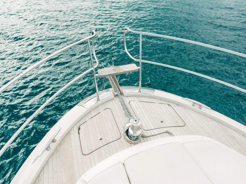 Deck of Blizzard, a Beneteau Monte Carlo 5 motorboat at Seget Donji, Croatia