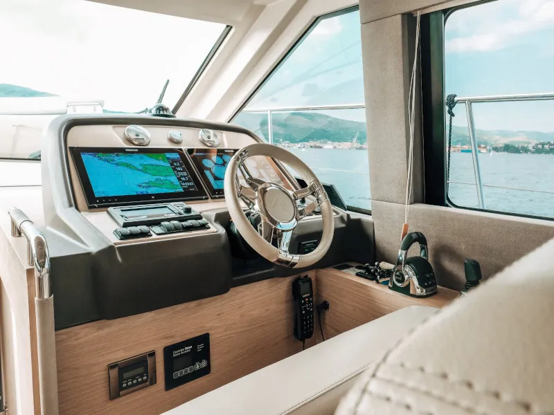 Blizzard, a Beneteau Monte Carlo 5 motorboat at Seget Donji, Croatia