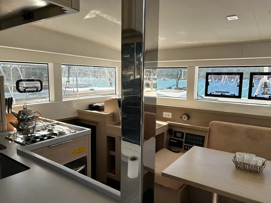 Galley of Mizu, a Lagoon 40 catamaran at Fethiye, Turkey