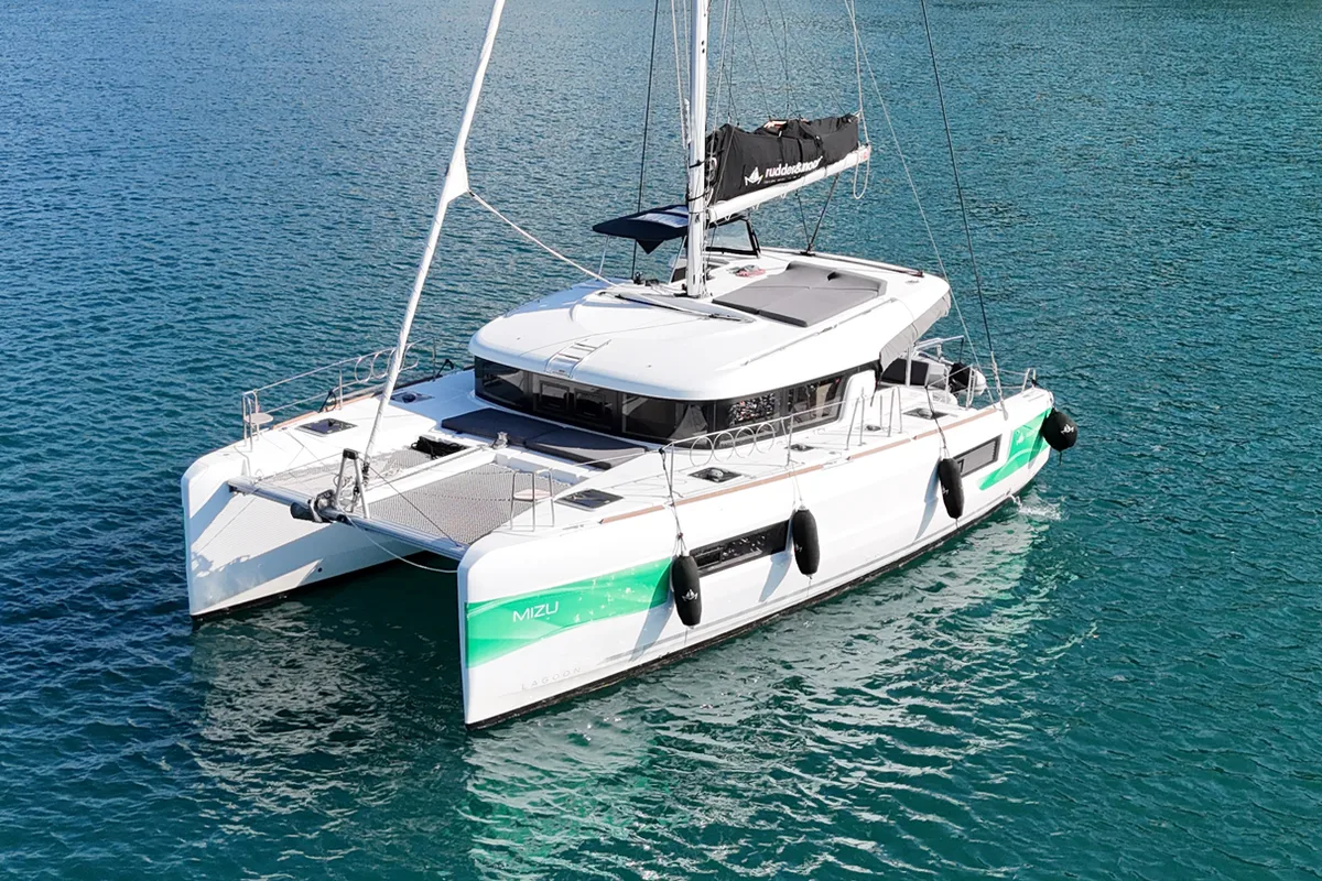 Mizu, a Lagoon 40 catamaran at Fethiye, Turkey