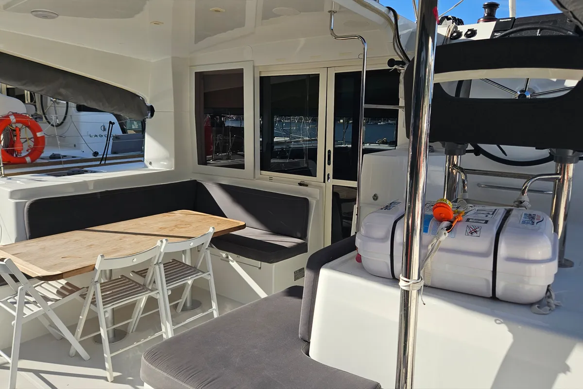 Mizu, a Lagoon 40 catamaran at Fethiye, Turkey