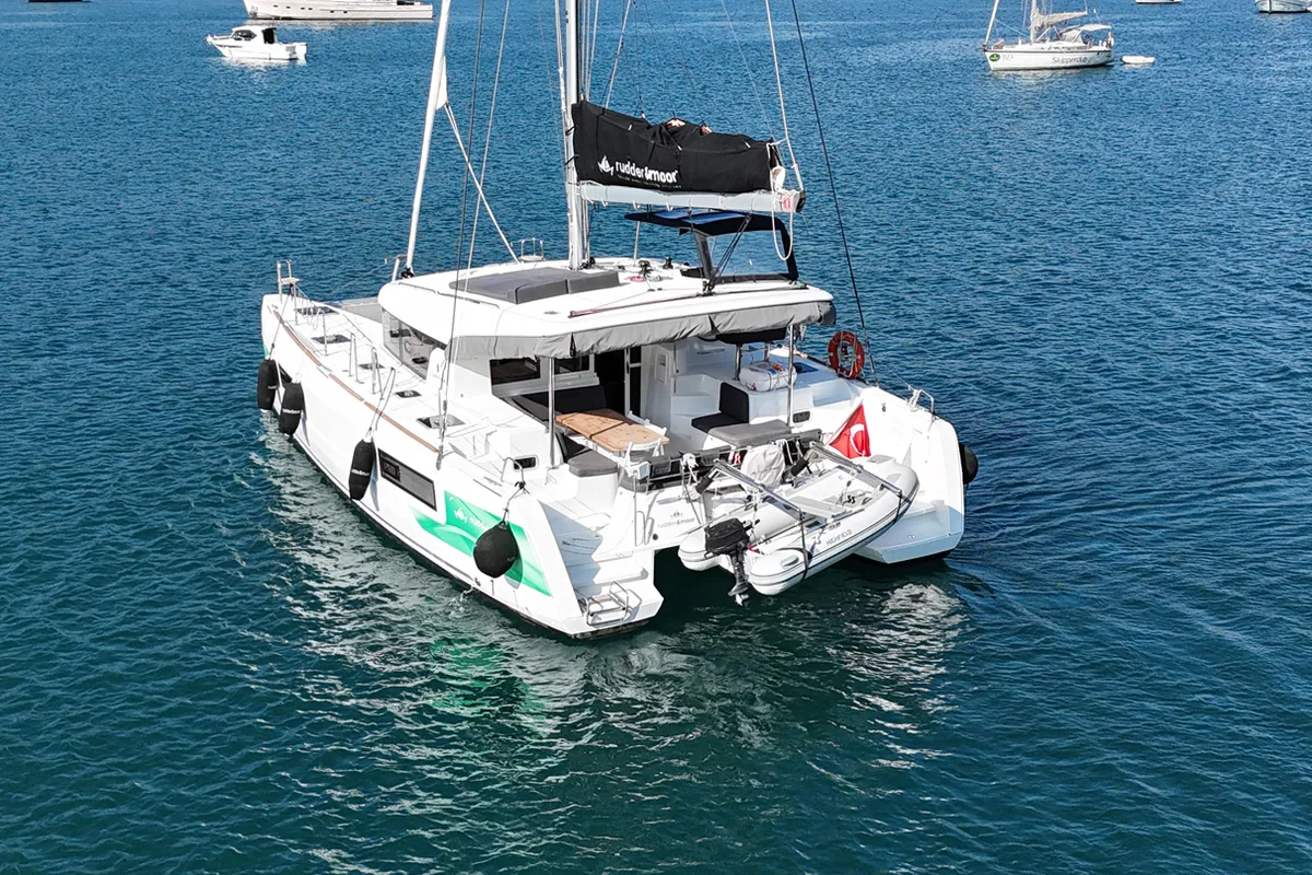 Mizu, a Lagoon 40 catamaran at Fethiye, Turkey
