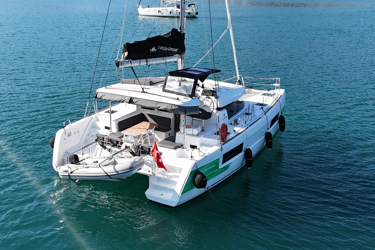 Mizu, a Lagoon 40 catamaran at Fethiye, Turkey