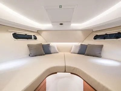 Cabin on Polluks, a Nimbus 305 Coupe motorboat at Pirovac, Croatia