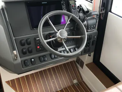 Cockpit of Polluks, a Nimbus 305 Coupe motorboat at Pirovac, Croatia