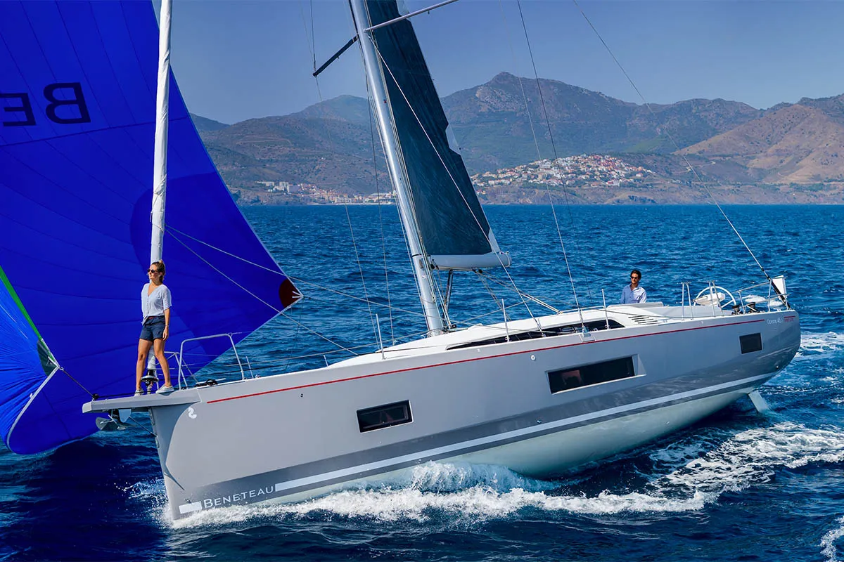Exterior view of New Life, a Beneteau Oceanis 46.1 sailboat at Athens, Greece