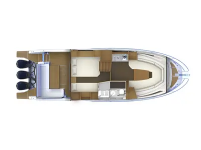 Floor plan of Premium, a Beneteau Cap Camarat 12.5WA motorboat at Grimaud, France