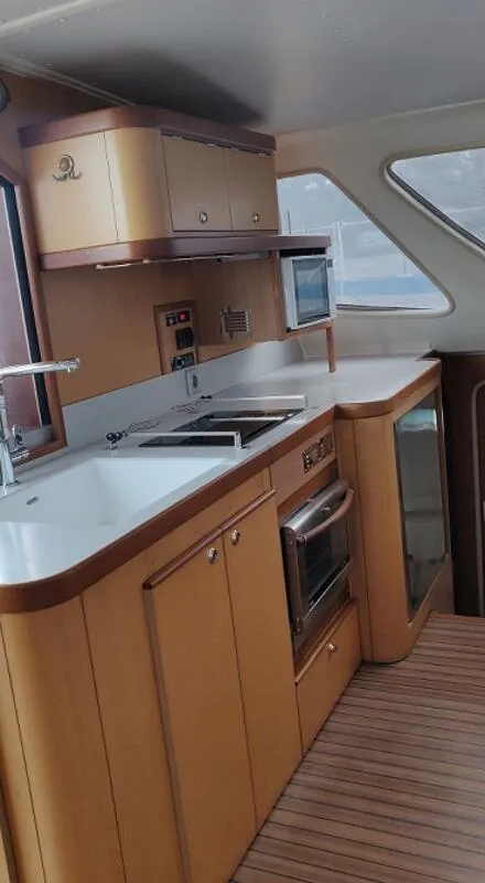 Galley of Ultreia, a Catana 431 catamaran at Port d'Andratx, Spain