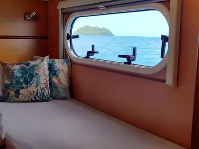 Cabin on Ultreia, a Catana 431 catamaran at Port d'Andratx, Spain