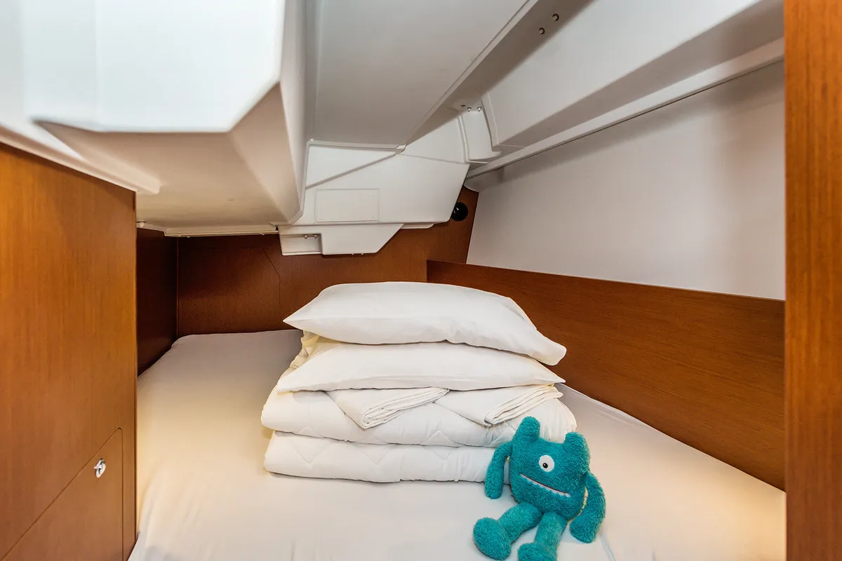 Cabin on Gang of Four, a Beneteau Oceanis 38.1 sailboat at Grad Biograd na Moru, Croatia