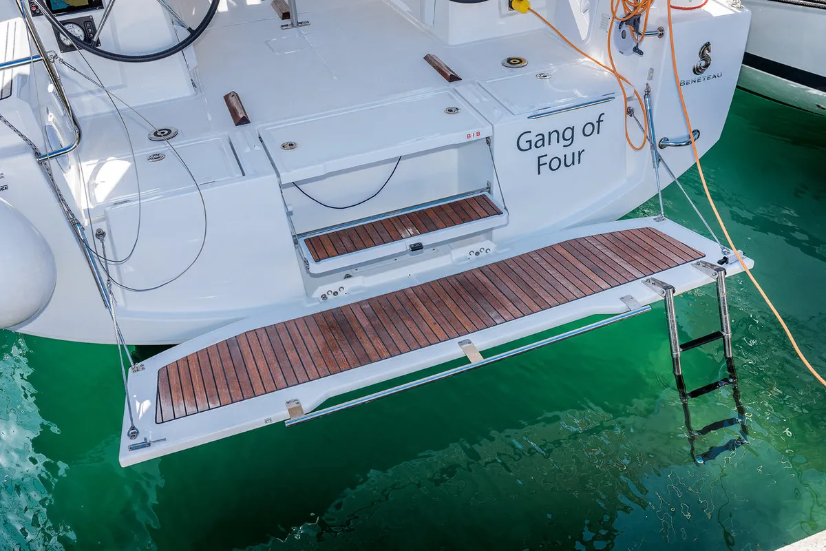 Deck of Gang of Four, a Beneteau Oceanis 38.1 sailboat at Grad Biograd na Moru, Croatia