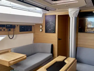 Salon of Black Panther, a Elan E6 sailboat at Split, Croatia