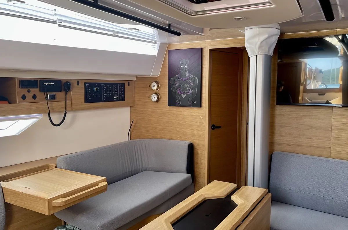 Salon of Black Panther, a Elan E6 sailboat at Split, Croatia