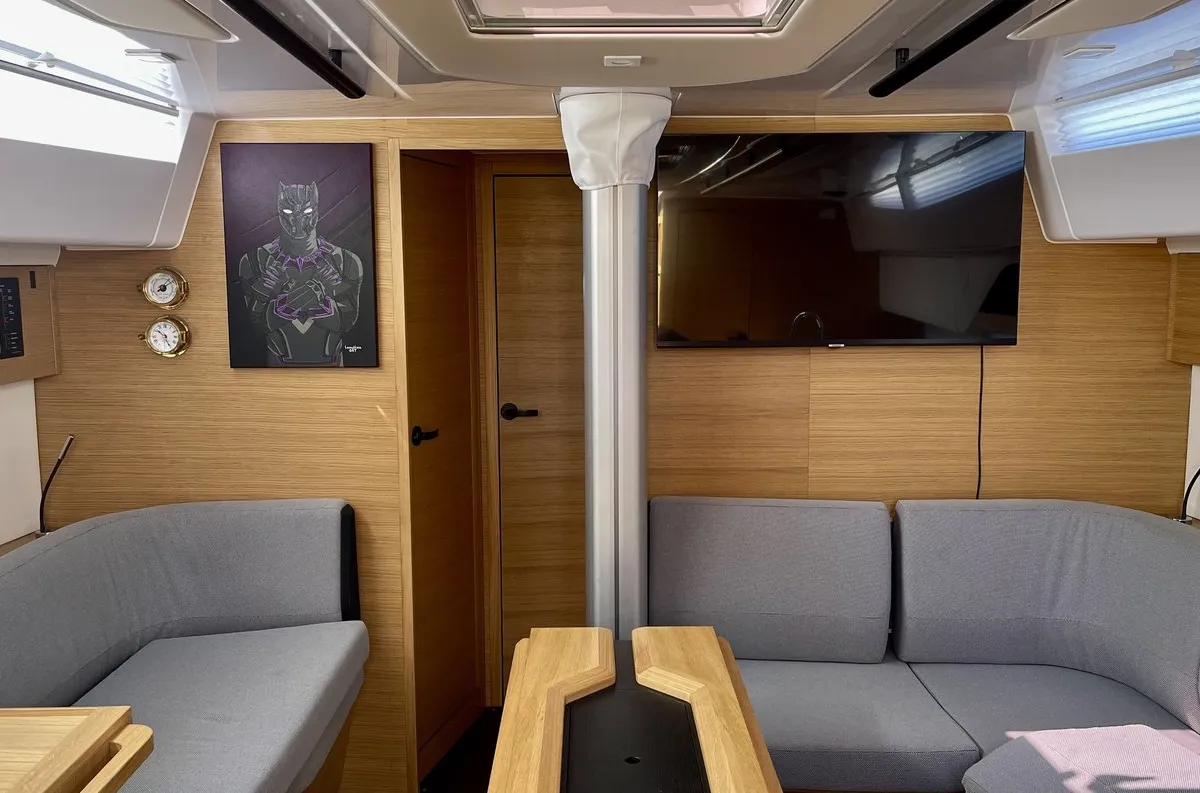 Salon of Black Panther, a Elan E6 sailboat at Split, Croatia