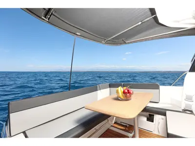Deck of Ginger, a Jeanneau Merry Fisher 1095 motorboat at Zadar, Croatia