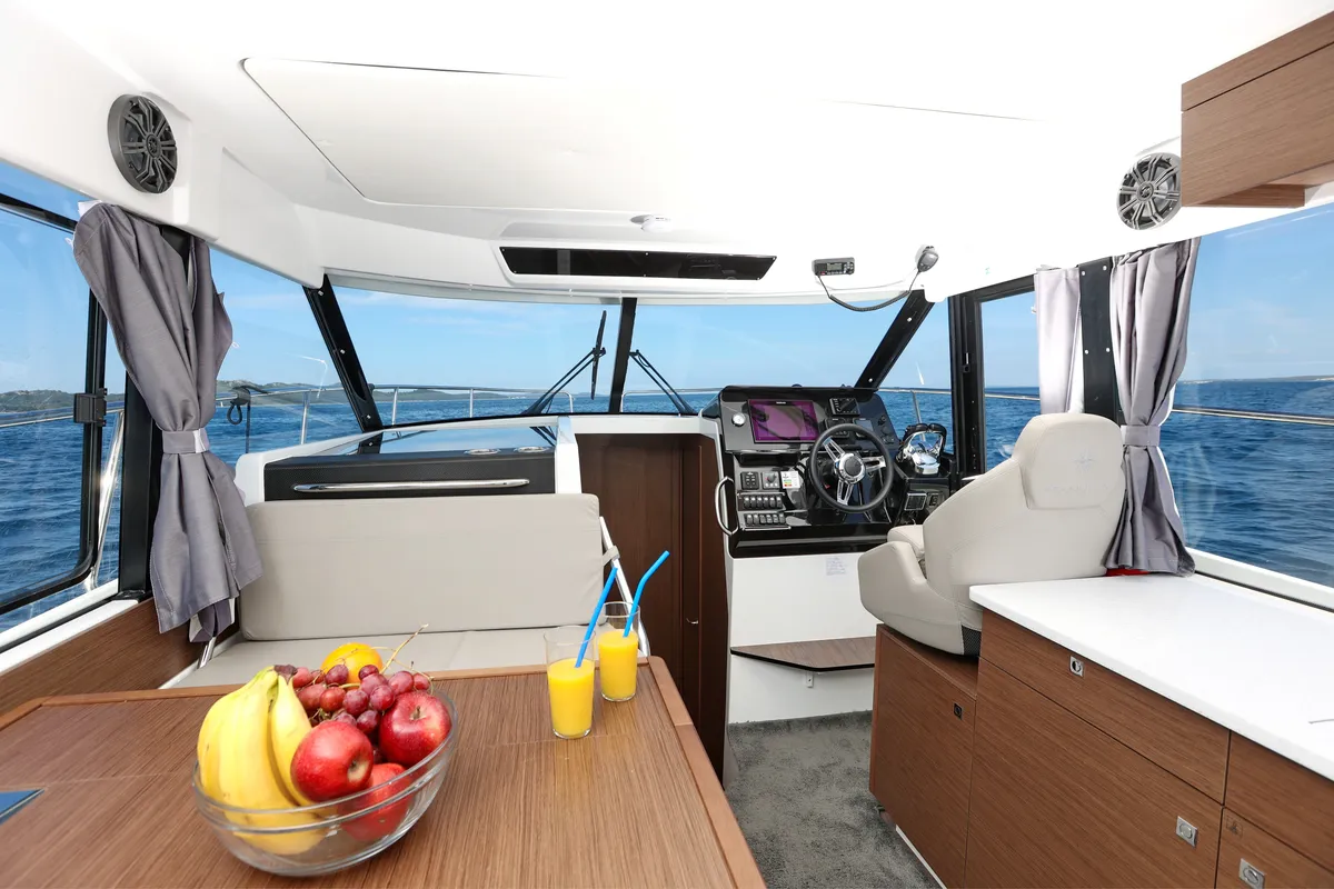 Salon of Ginger, a Jeanneau Merry Fisher 1095 motorboat at Zadar, Croatia
