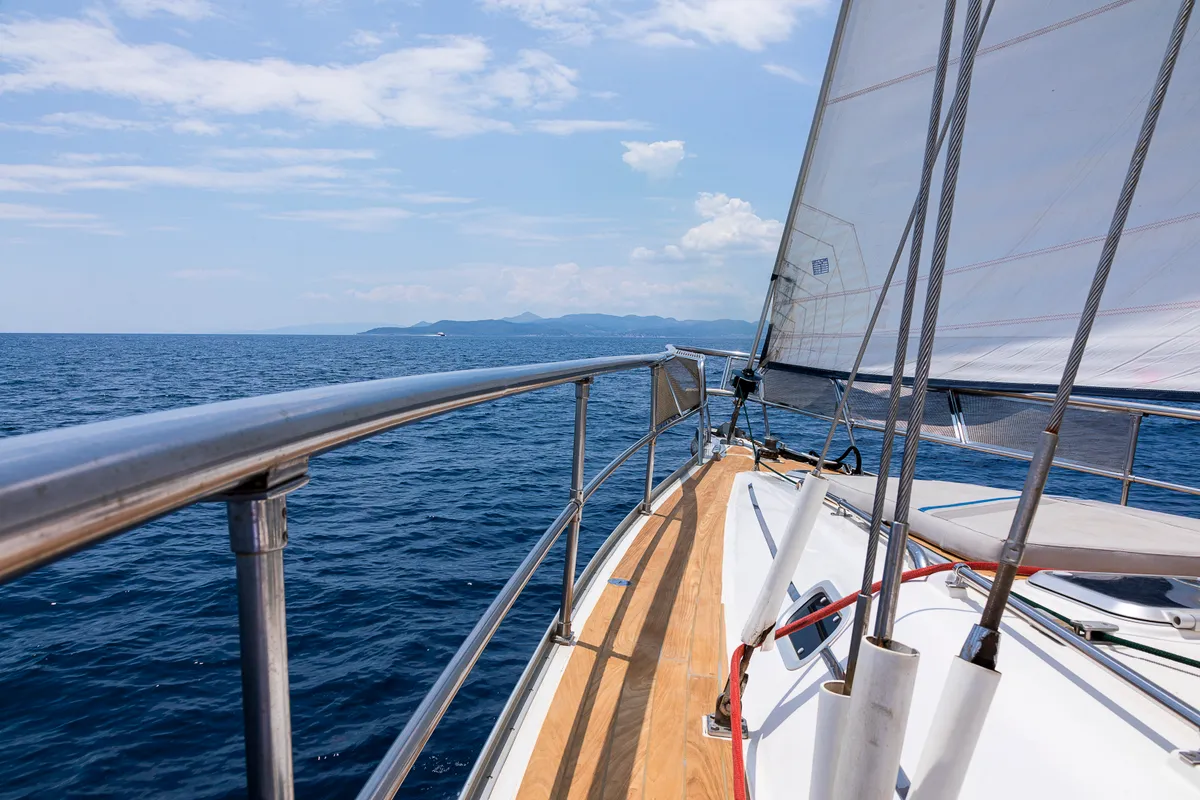 Deck of Sofia Star 1, a Ocean Star 51.2 sailboat at Athens, Marina Delta Kallithea, Greece