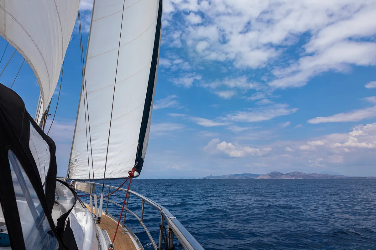 Deck of Sofia Star 1, a Ocean Star 51.2 sailboat at Athens, Marina Delta Kallithea, Greece
