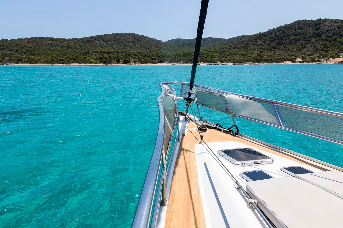 Deck of Sofia Star 1, a Ocean Star 51.2 sailboat at Athens, Marina Delta Kallithea, Greece