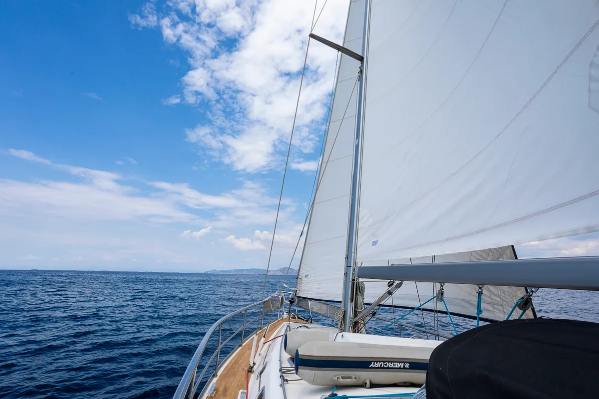 Deck of Sofia Star 1, a Ocean Star 51.2 sailboat at Athens, Marina Delta Kallithea, Greece