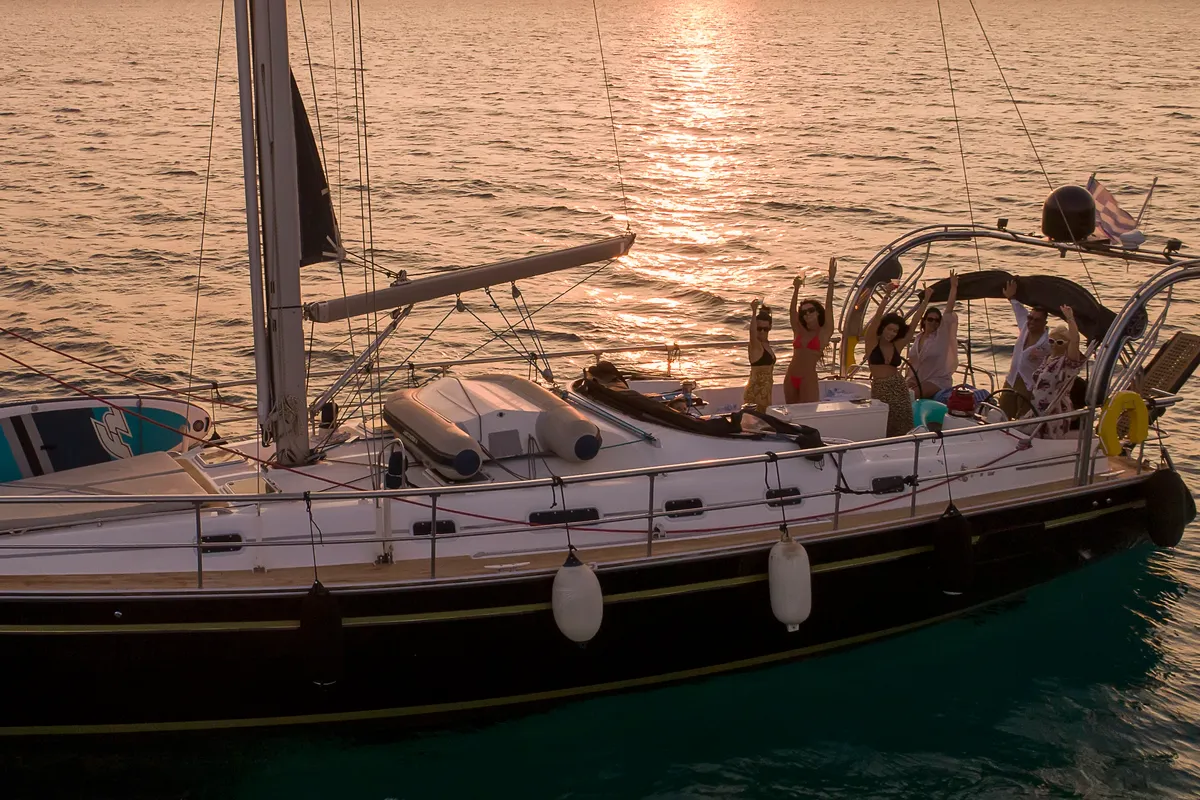 Deck of Sofia Star 1, a Ocean Star 51.2 sailboat at Athens, Marina Delta Kallithea, Greece