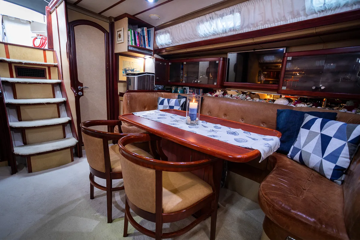 Salon of Sofia Star 1, a Ocean Star 51.2 sailboat at Athens, Marina Delta Kallithea, Greece