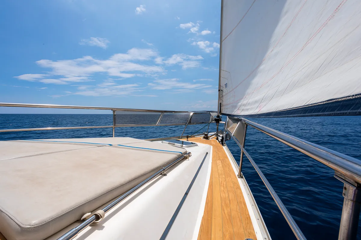 Deck of Sofia Star 1, a Ocean Star 51.2 sailboat at Athens, Marina Delta Kallithea, Greece