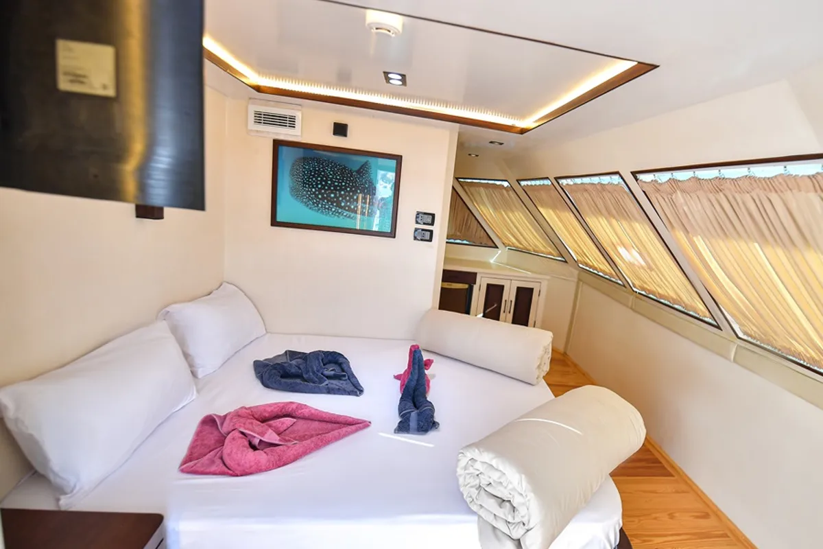 Cabin on Luxury suite upper deck, a Gulet Luxury Motor Yacht motorboat at Sharm El Sheikh, Egypt