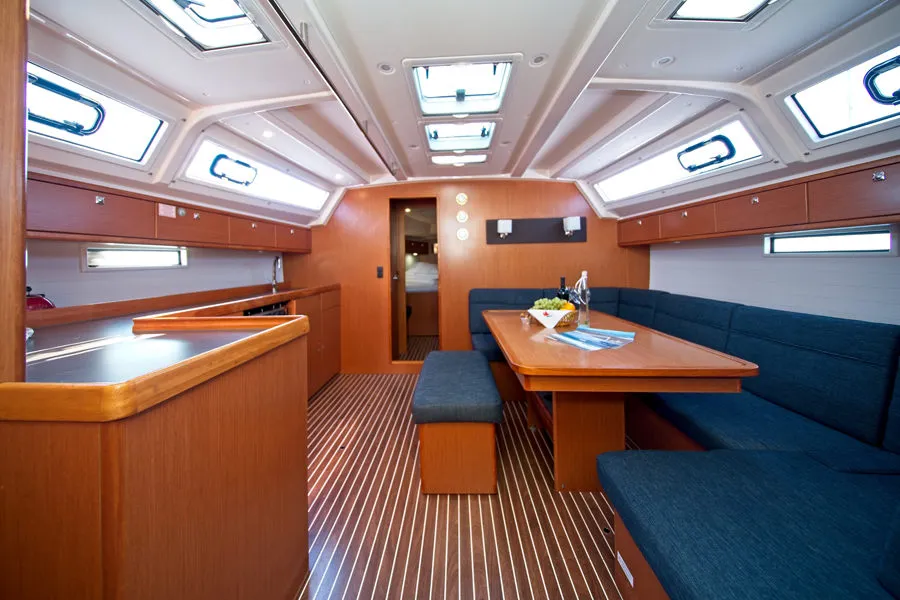 Salon of Bavaria Cruiser 46, a sailboat at Murter, Croatia