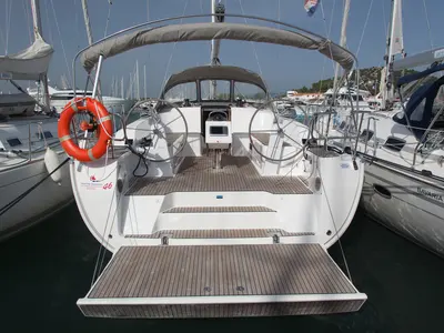 Deck of Bavaria Cruiser 46, a sailboat at Murter, Croatia