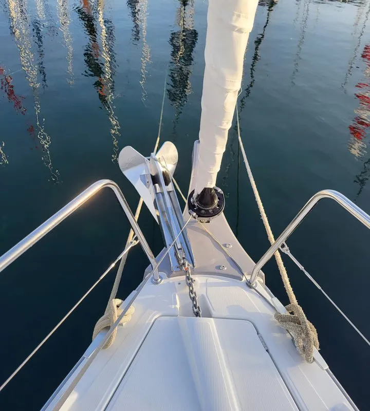 Deck of Sailing Spirit, a Beneteau Oceanis 34.1 sailboat at Municipality of Kolan, Croatia