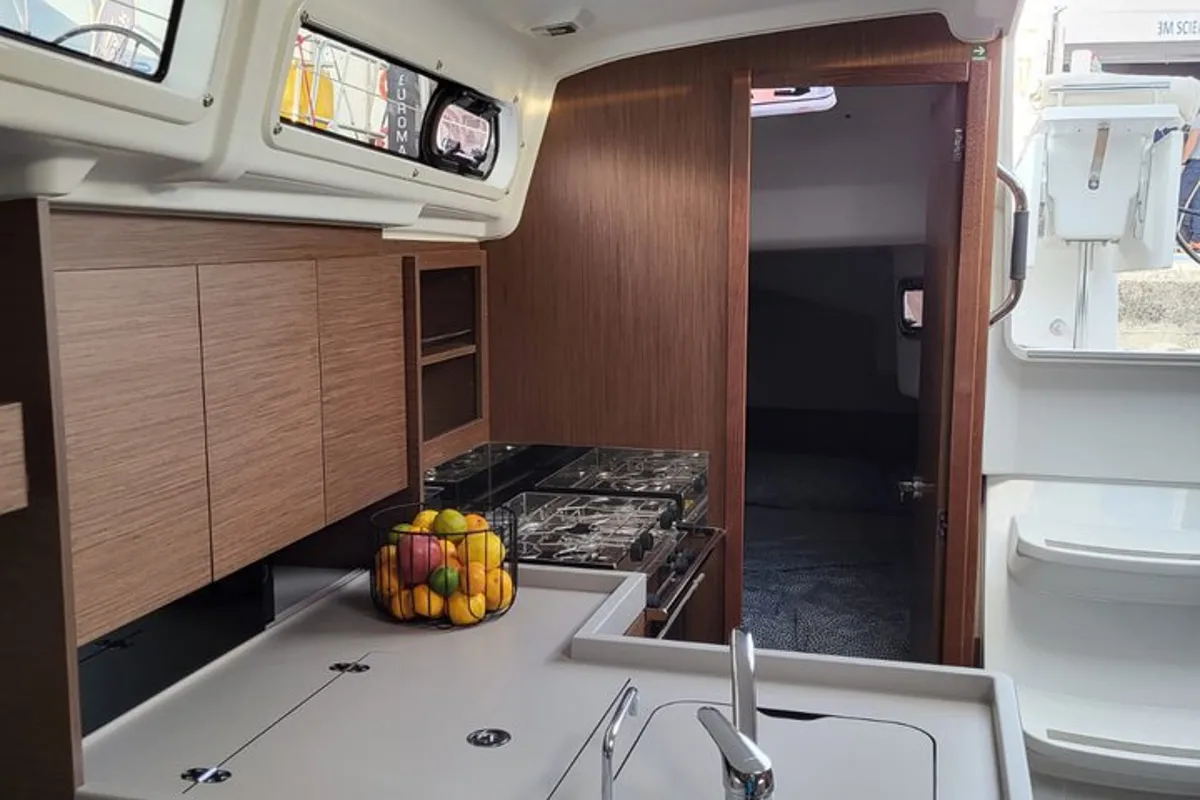 Galley of Sailing Spirit, a Beneteau Oceanis 34.1 sailboat at Municipality of Kolan, Croatia