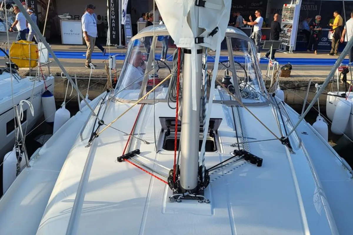 Deck of Sailing Spirit, a Beneteau Oceanis 34.1 sailboat at Municipality of Kolan, Croatia