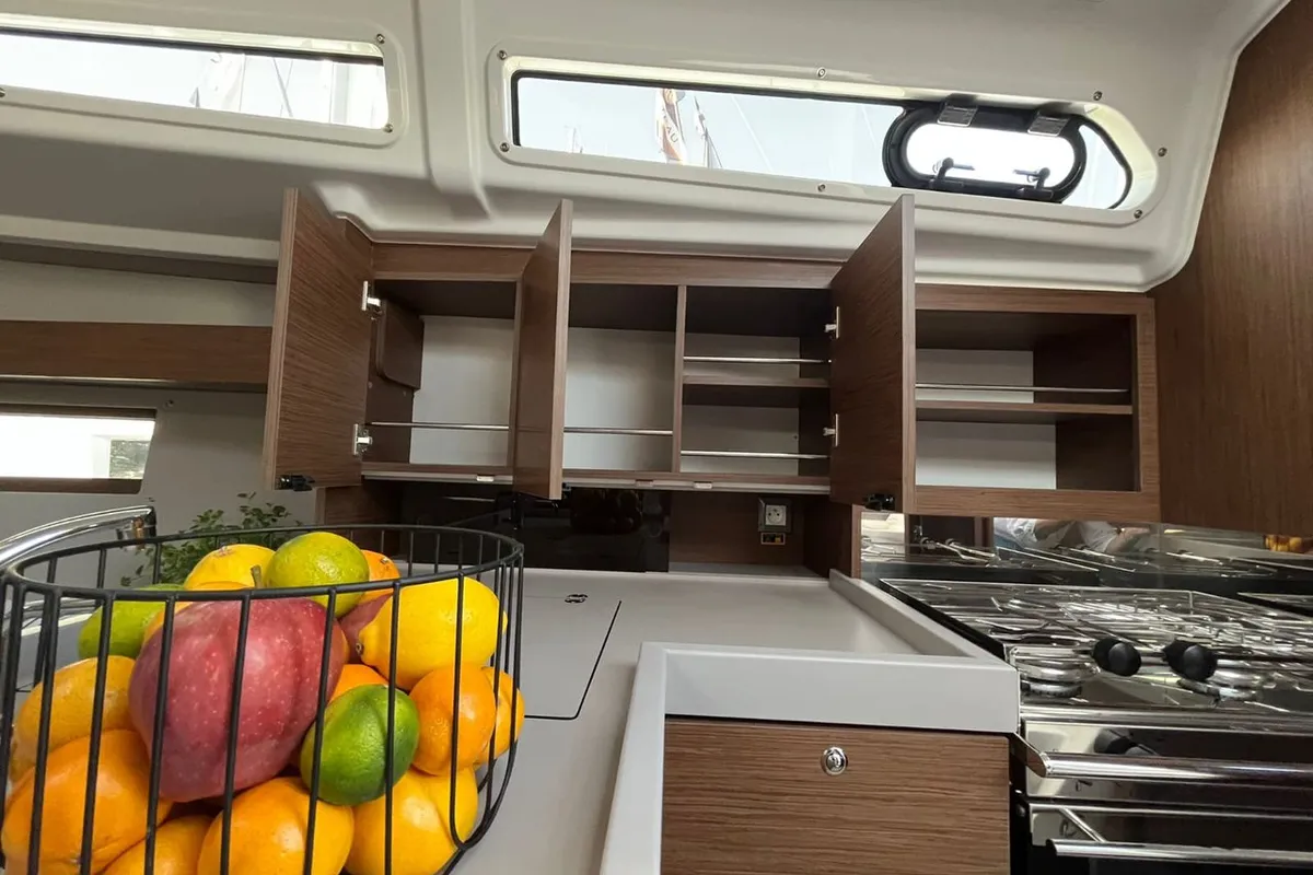 Galley of Sailing Spirit, a Beneteau Oceanis 34.1 sailboat at Municipality of Kolan, Croatia
