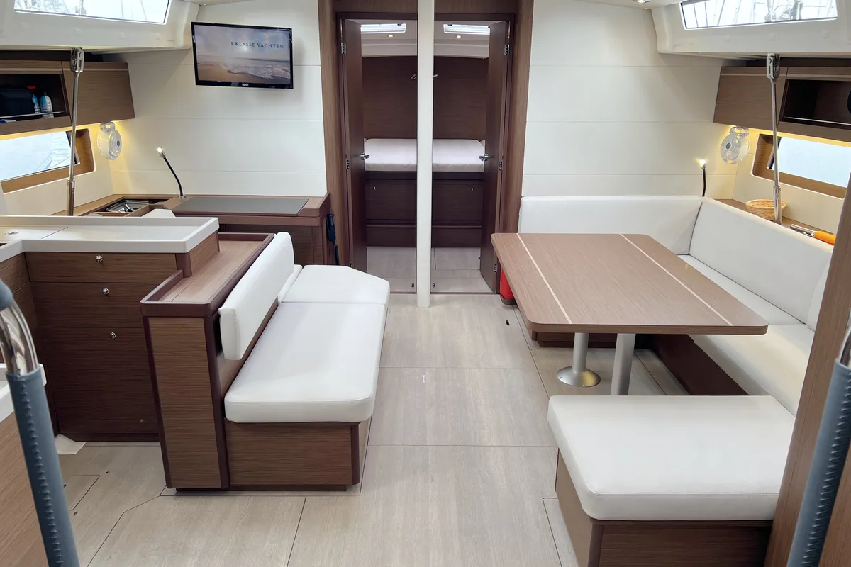 Salon of Bambi, a Beneteau Oceanis 51.1 sailboat at Punat, Croatia