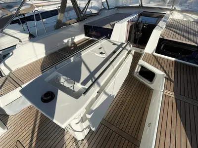 Deck of Bambi, a Beneteau Oceanis 51.1 sailboat at Punat, Croatia