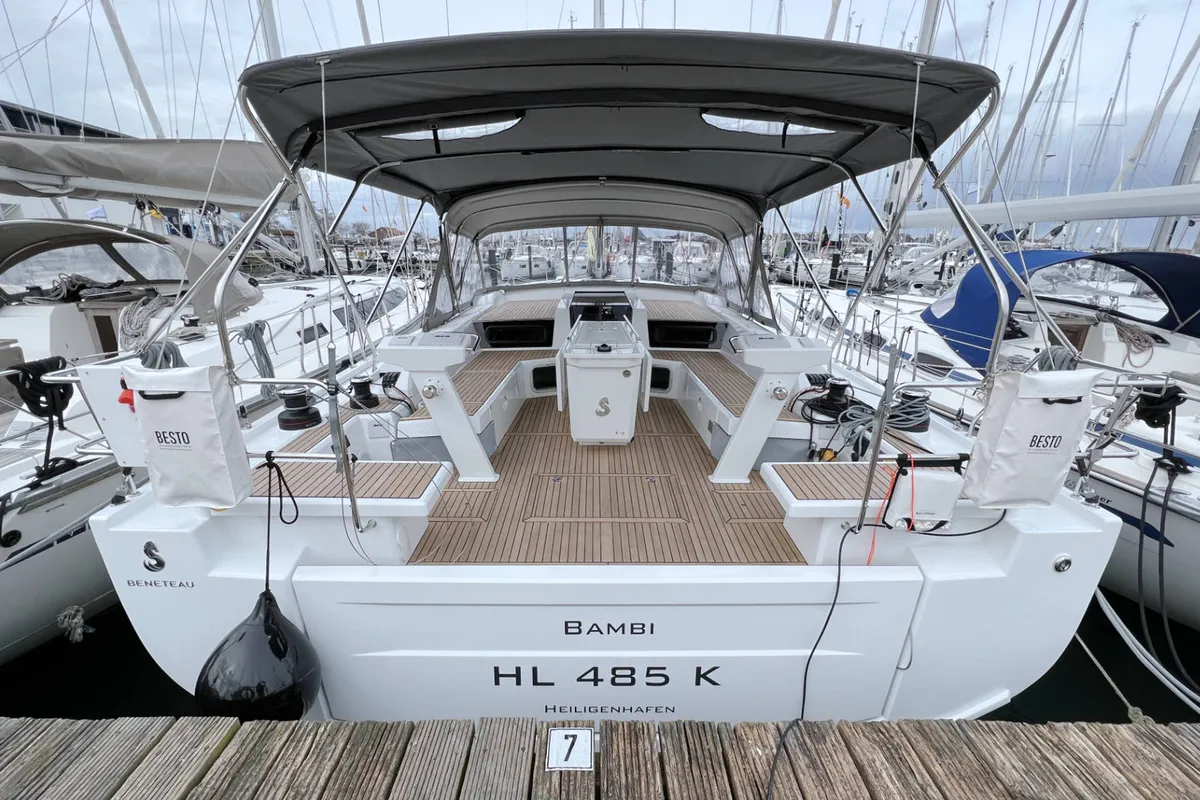 Cockpit of Bambi, a Beneteau Oceanis 51.1 sailboat at Punat, Croatia