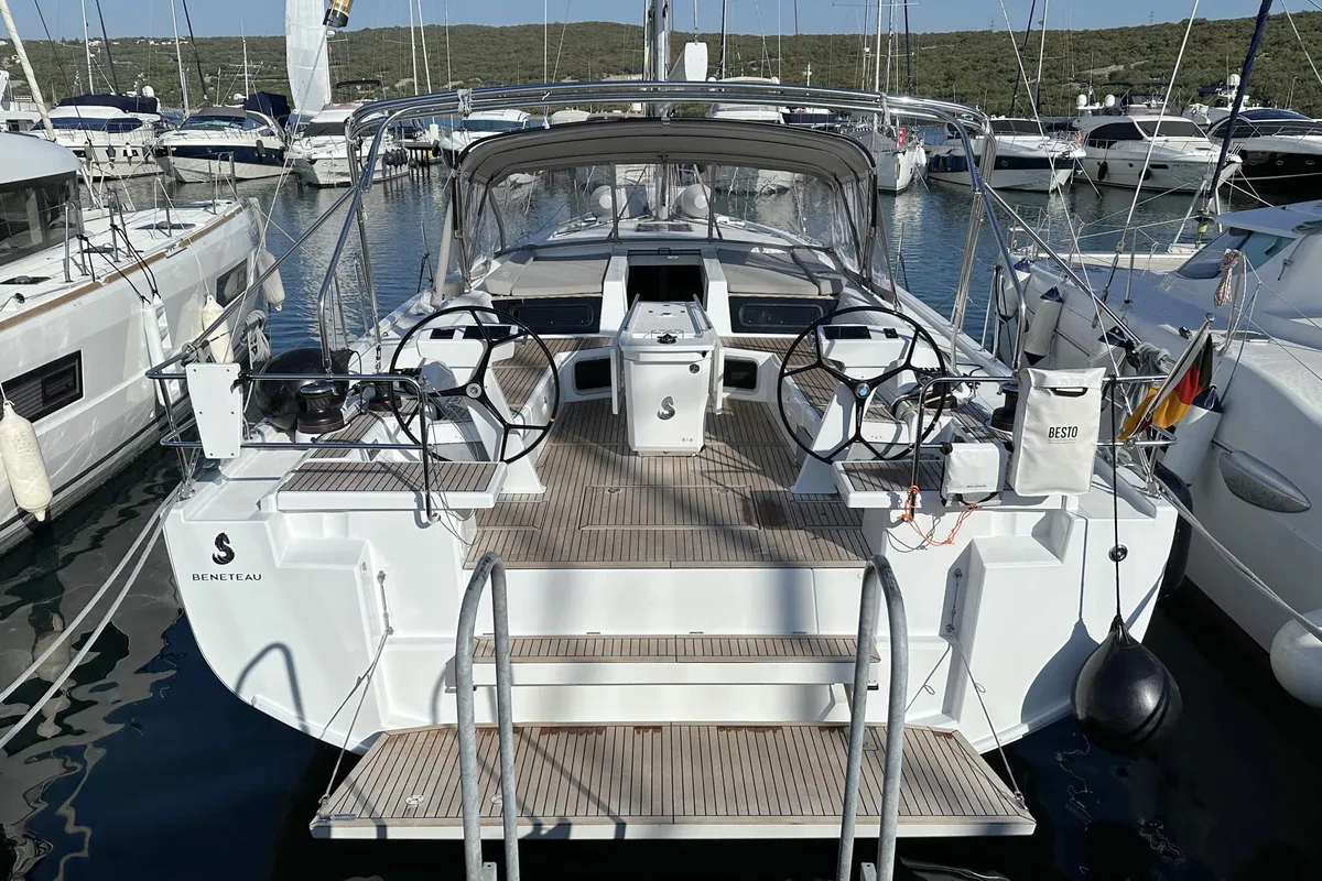 Cockpit of Bambi, a Beneteau Oceanis 51.1 sailboat at Punat, Croatia