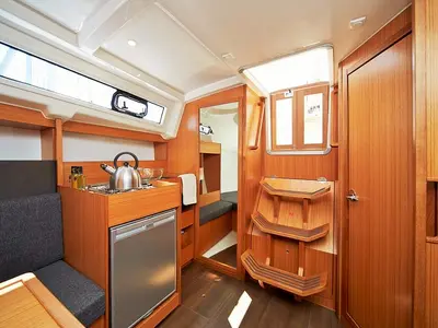 Galley of Jetset 04, a Bavaria Easy 9.7 sailboat at Mai Khao, Thailand