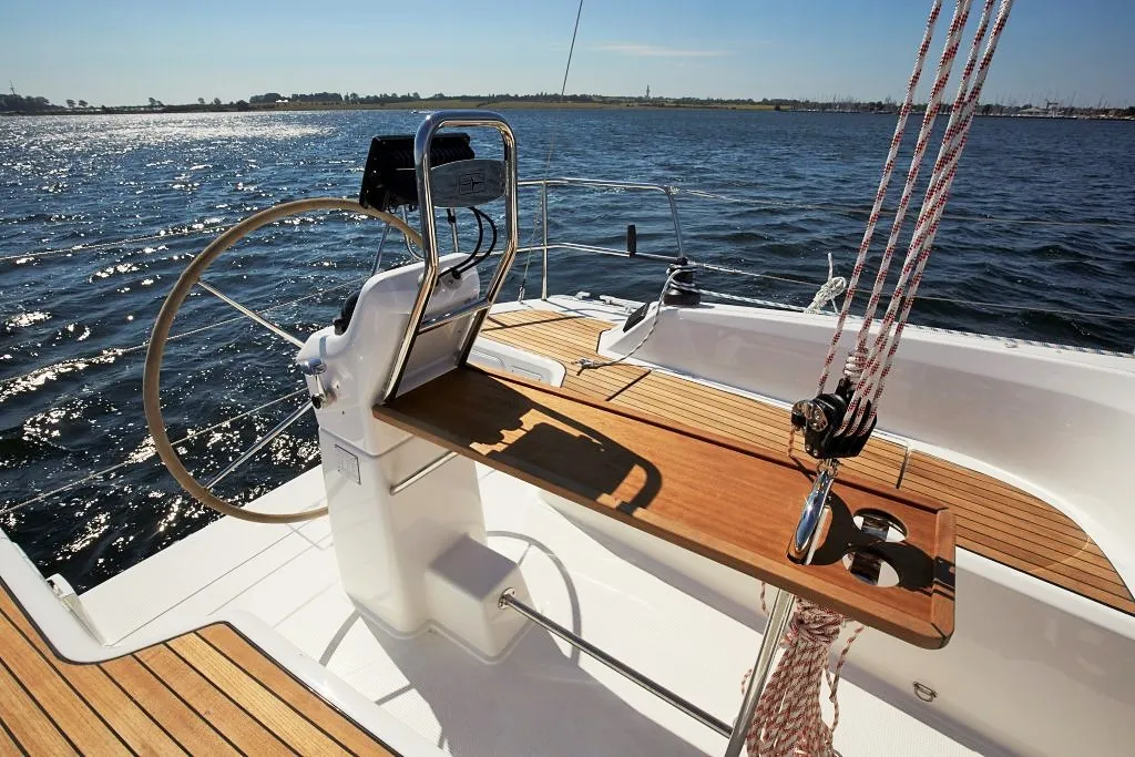 Cockpit of Jetset 04, a Bavaria Easy 9.7 sailboat at Mai Khao, Thailand