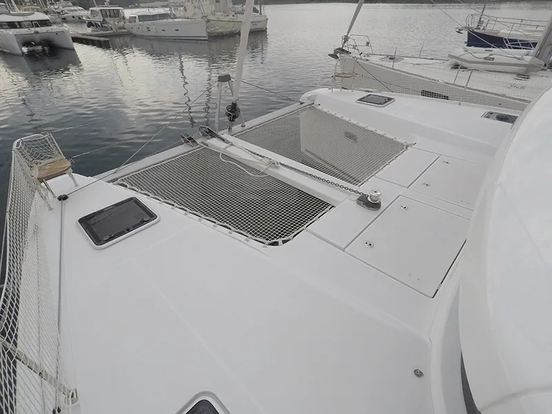 Deck of Aymeline, a Lagoon 42 catamaran at Grad Šibenik, Croatia