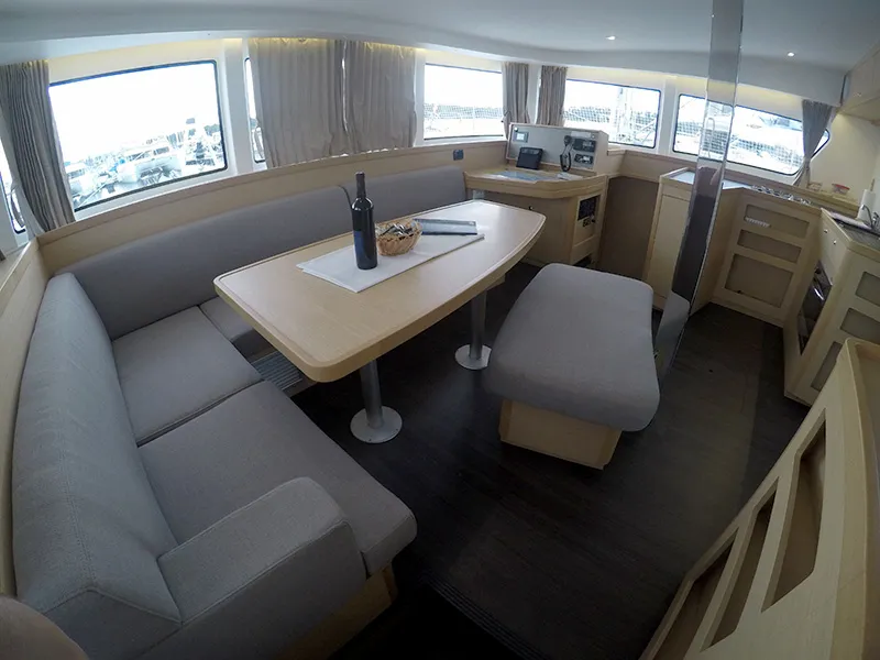 Salon of Aymeline, a Lagoon 42 catamaran at Grad Šibenik, Croatia