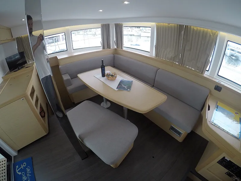 Salon of Aymeline, a Lagoon 42 catamaran at Grad Šibenik, Croatia