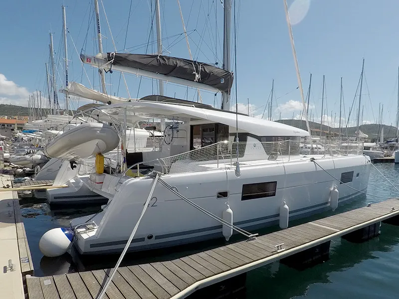 Exterior view of Aymeline, a Lagoon 42 catamaran at Grad Šibenik, Croatia