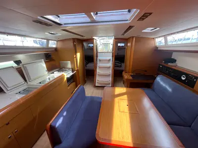 Salon of BELUNA, a Jeanneau Sun Odyssey 479 sailboat at Općina Sukošan, Croatia