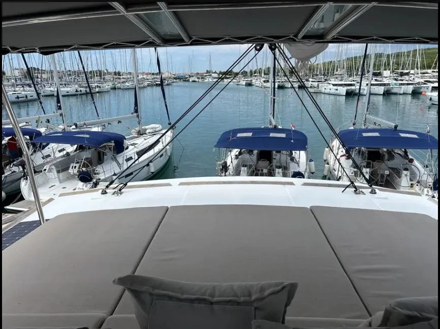 Head on Arcturus, a Bali 5.4 catamaran at Roche Caiman, Seychelles