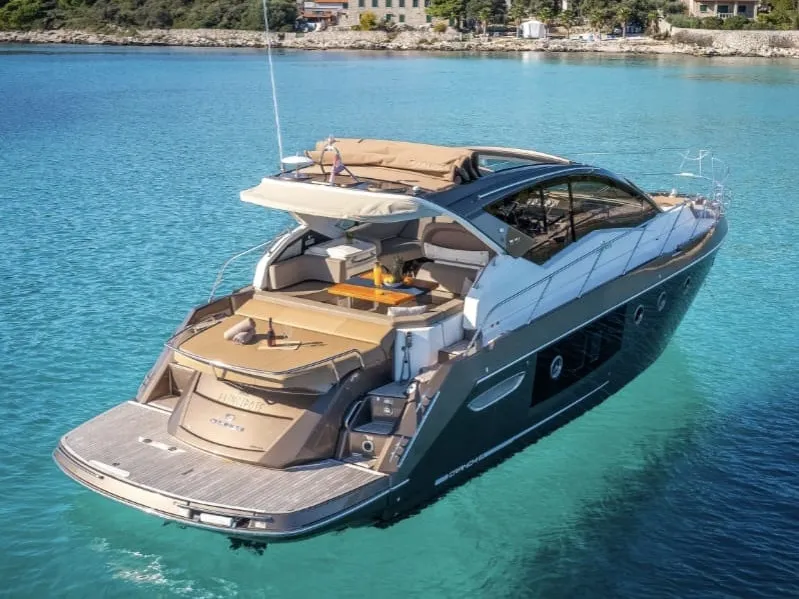 Exterior view of Premium, a Cranchi M44 HT motorboat at Split, Croatia