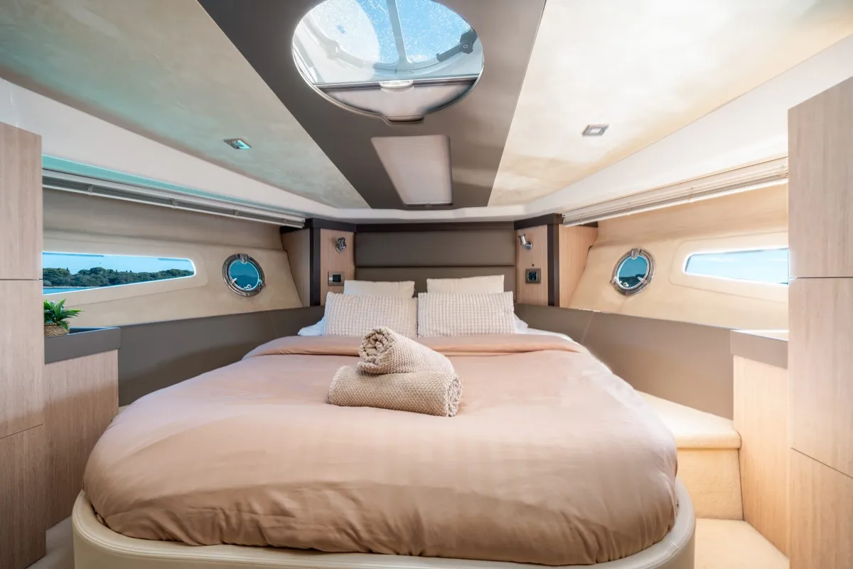 Cabin on Premium, a Cranchi M44 HT motorboat at Split, Croatia